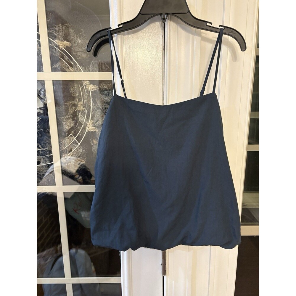 NEW Naked Zebra Navy Be Anything Cami with Bubble Hem & Spaghetti Straps- Small